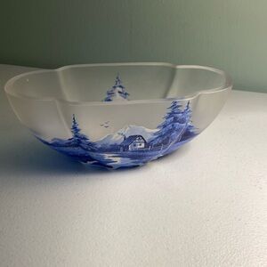 Frosted Decorative Vase Wintery Scene